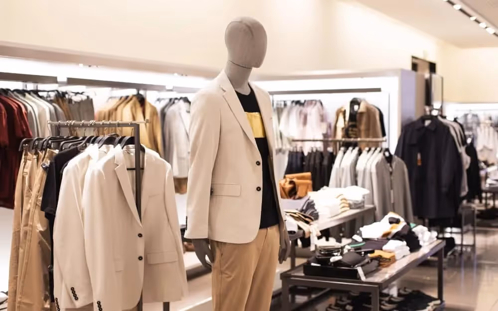 Vêtements en anglais dans un magasin pour hommes