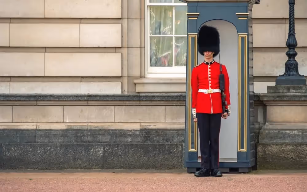 Garde Royale de la Monarchie Britannique anglaise en poste