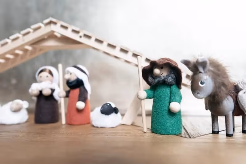 ferme de Noël avec un âne