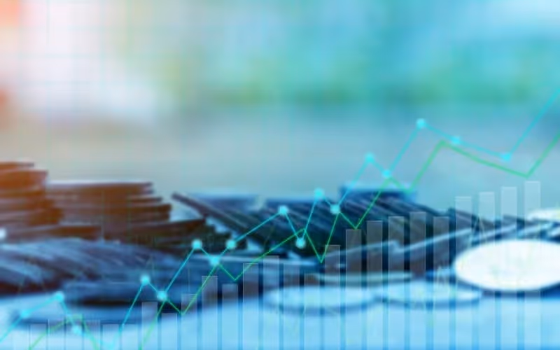 Concept financier de l'investissement en anglais avec petit grapique