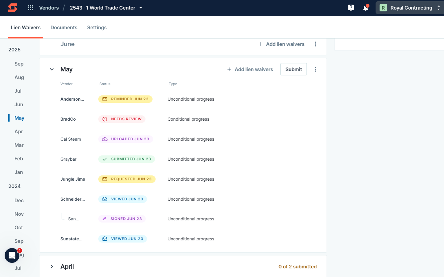 Gain project-level visibility and strengthen vendor relationships