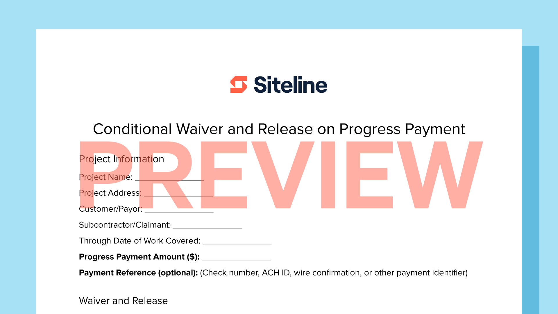 Free Conditional Progress Lien Waiver Template