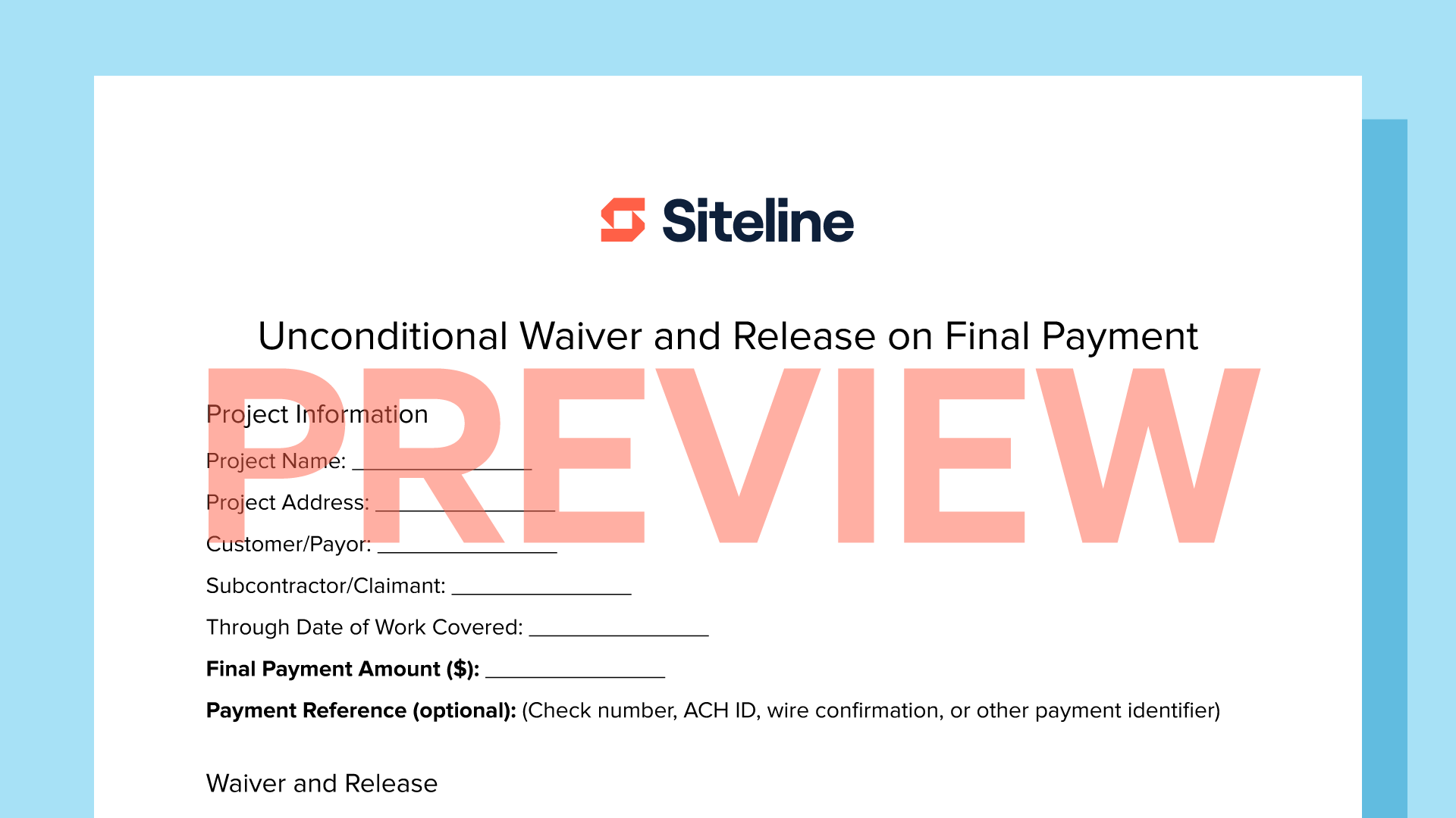 Free Unconditional Final Lien Waiver Template