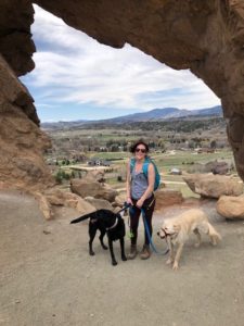 caitlin with moose and arlo