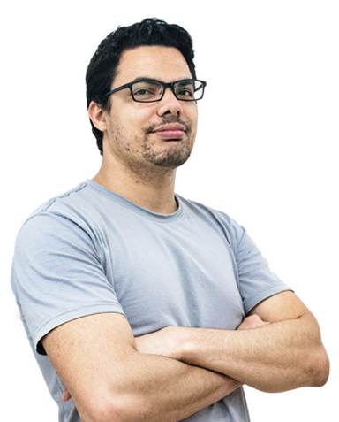 Person standing with folding his hands