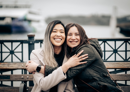 chloe and alena hugging