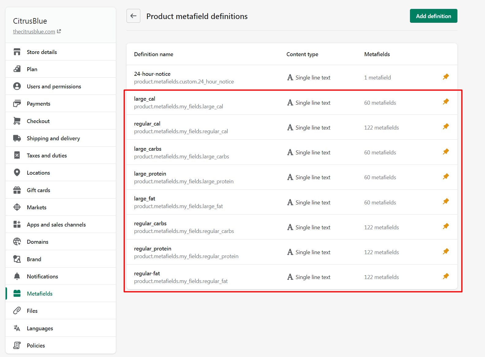 metafields example number two
