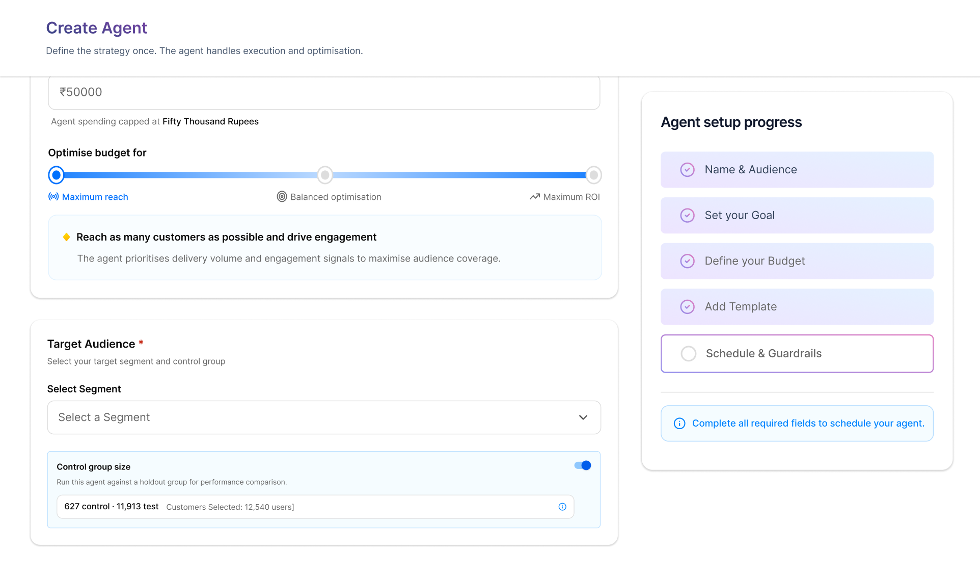AI Decisioning · Create Agent