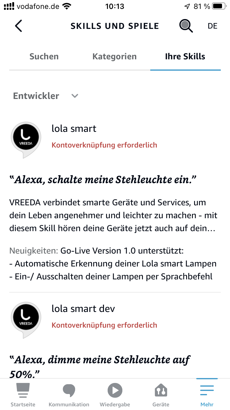 VREEDA Skill-Detailseite