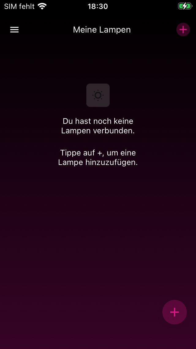 Leere Geräteübersicht nach dem Löschen