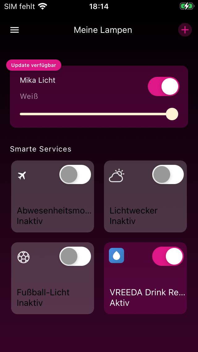 Übersicht mit neuem Gerätenamen