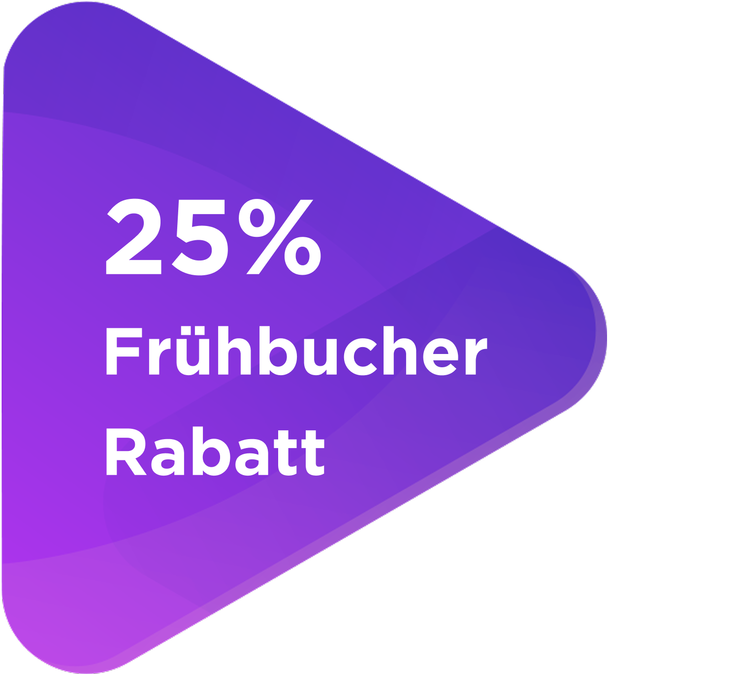 Play button with text mentioning 25% Early Bird Discount