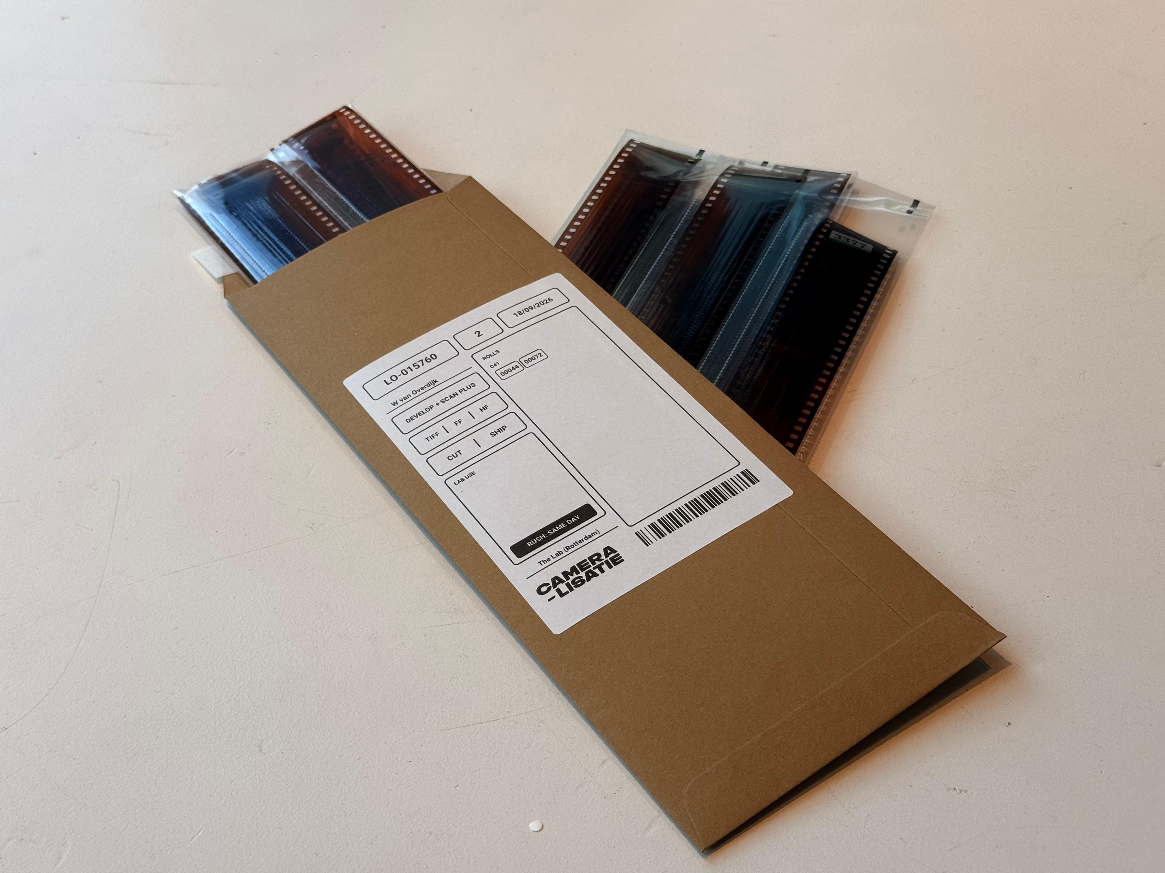 Cut negative strips stored in protective sleeves