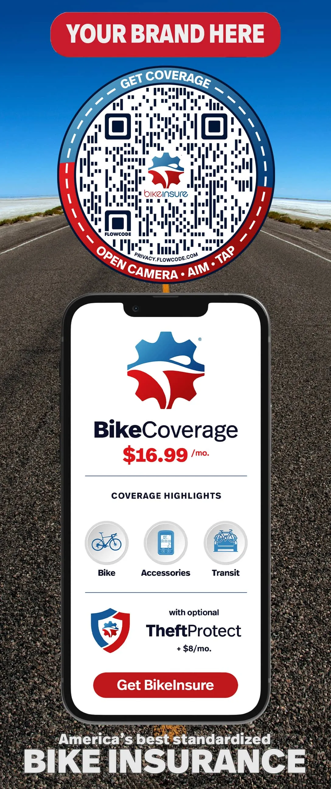 BikeInsure pamphlet mockup 