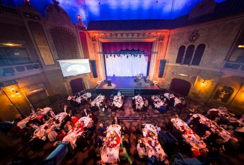Granada Theater dinner with a music group on the stage