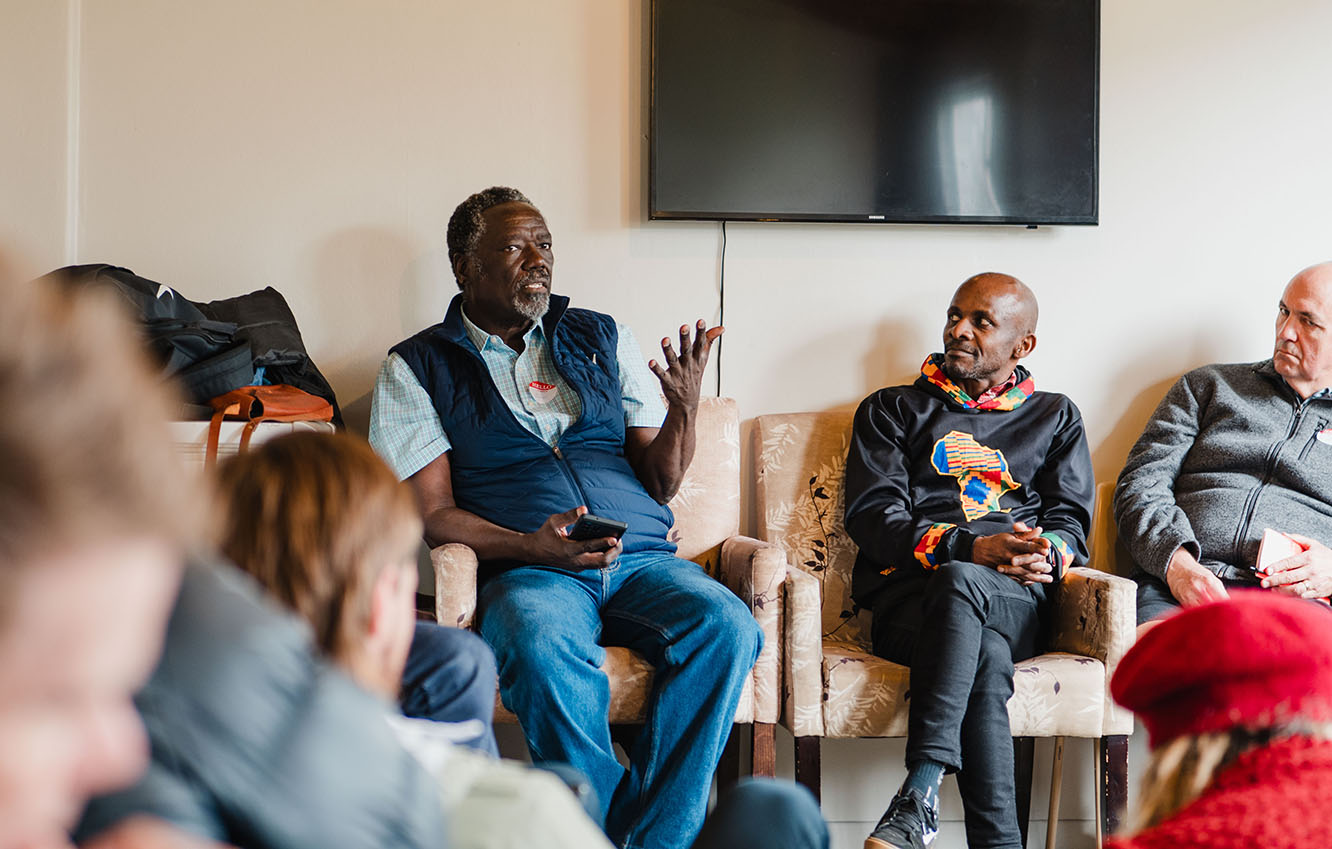 Bishop Oscar Muriu speaks in a workshop