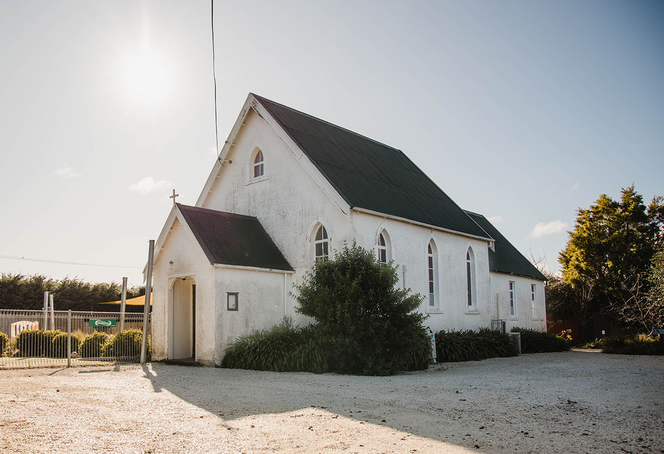 Exterior of the Church of the Epiphany in Awatere, part of ACJV