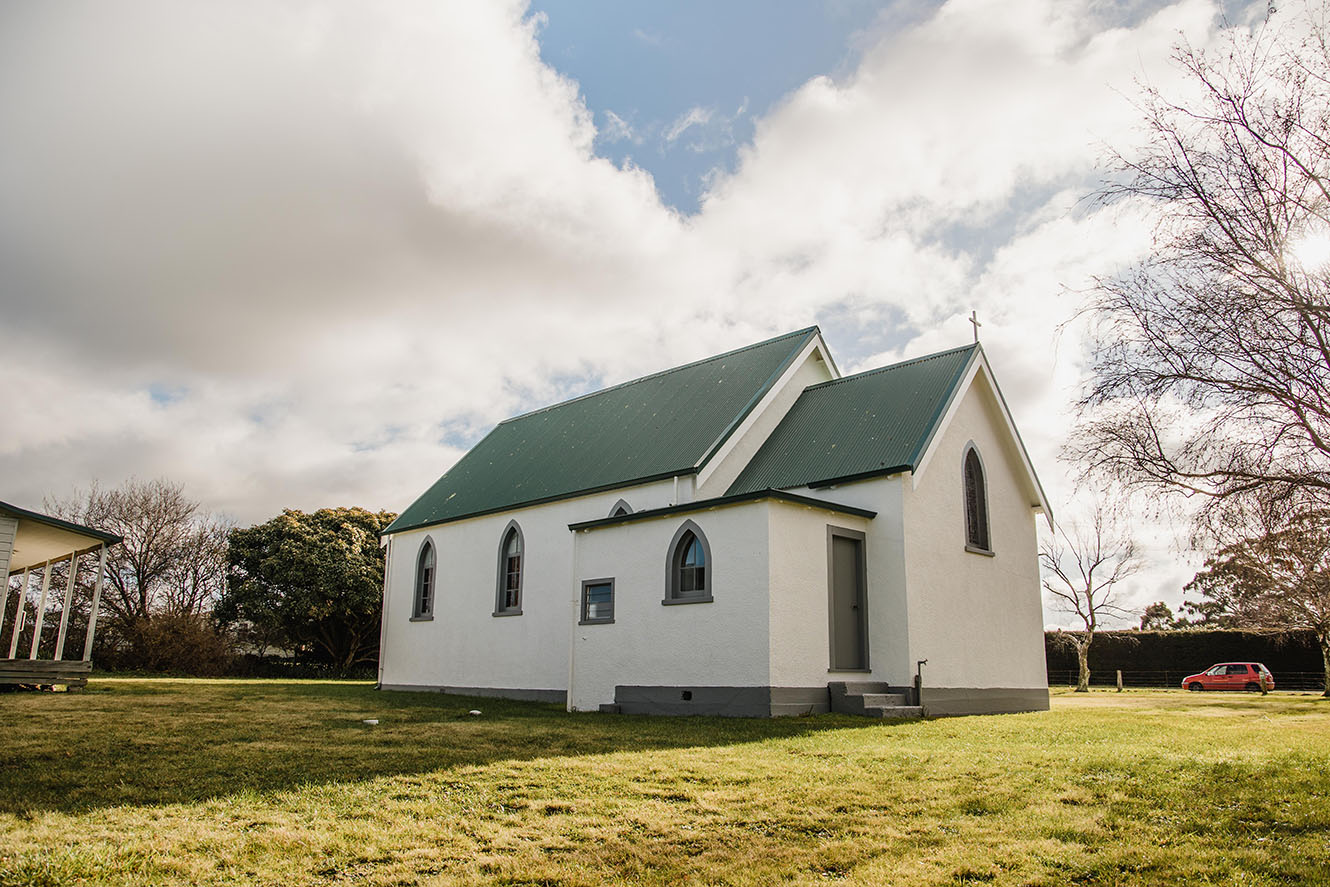 Exterior of the Church of the Epiphany in Awatere, part of ACJV