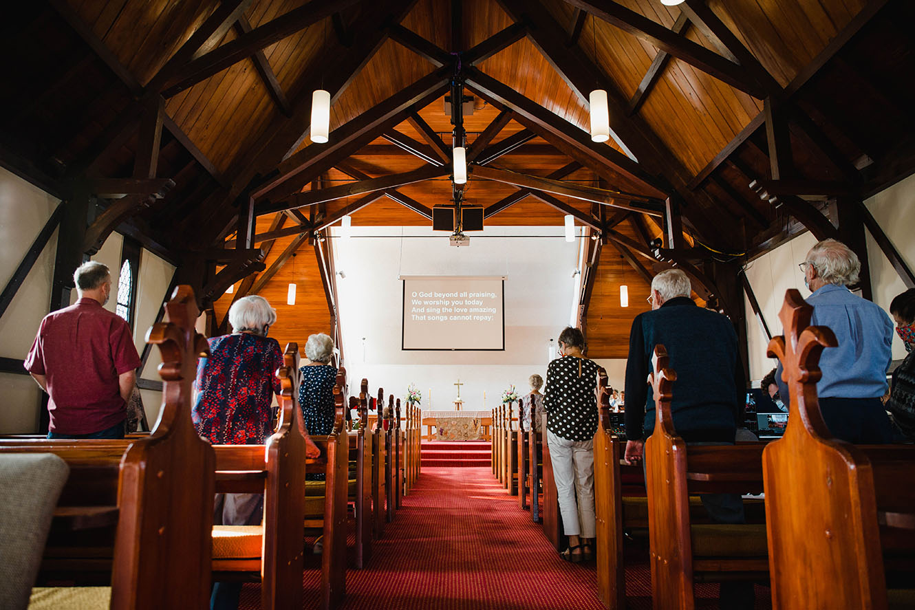 Interior of Holy Trinity in Richmond facing altar