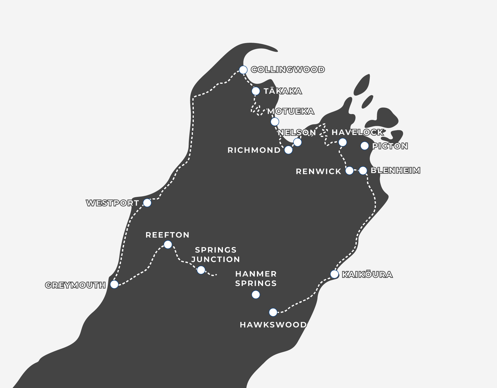 A map showing Bishop Richard's route around the diocese