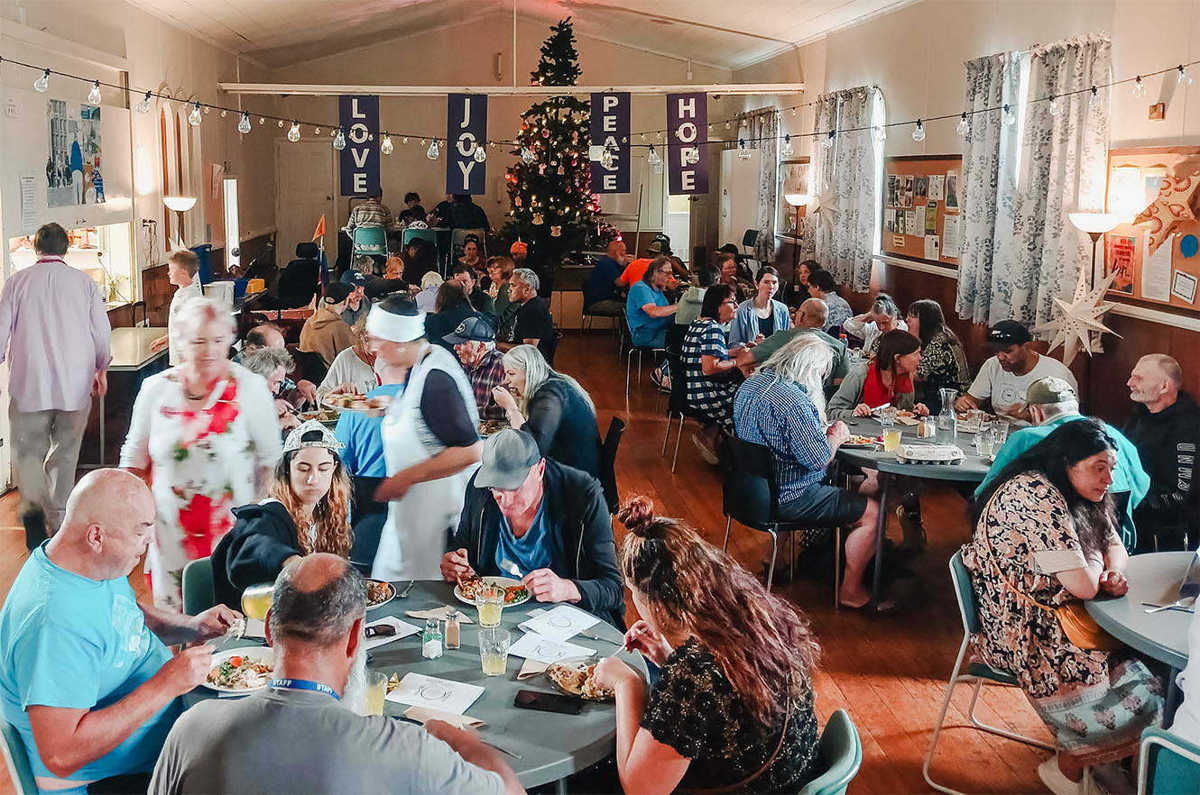 A Christmas meal at Loaves & Fishes in Nelson
