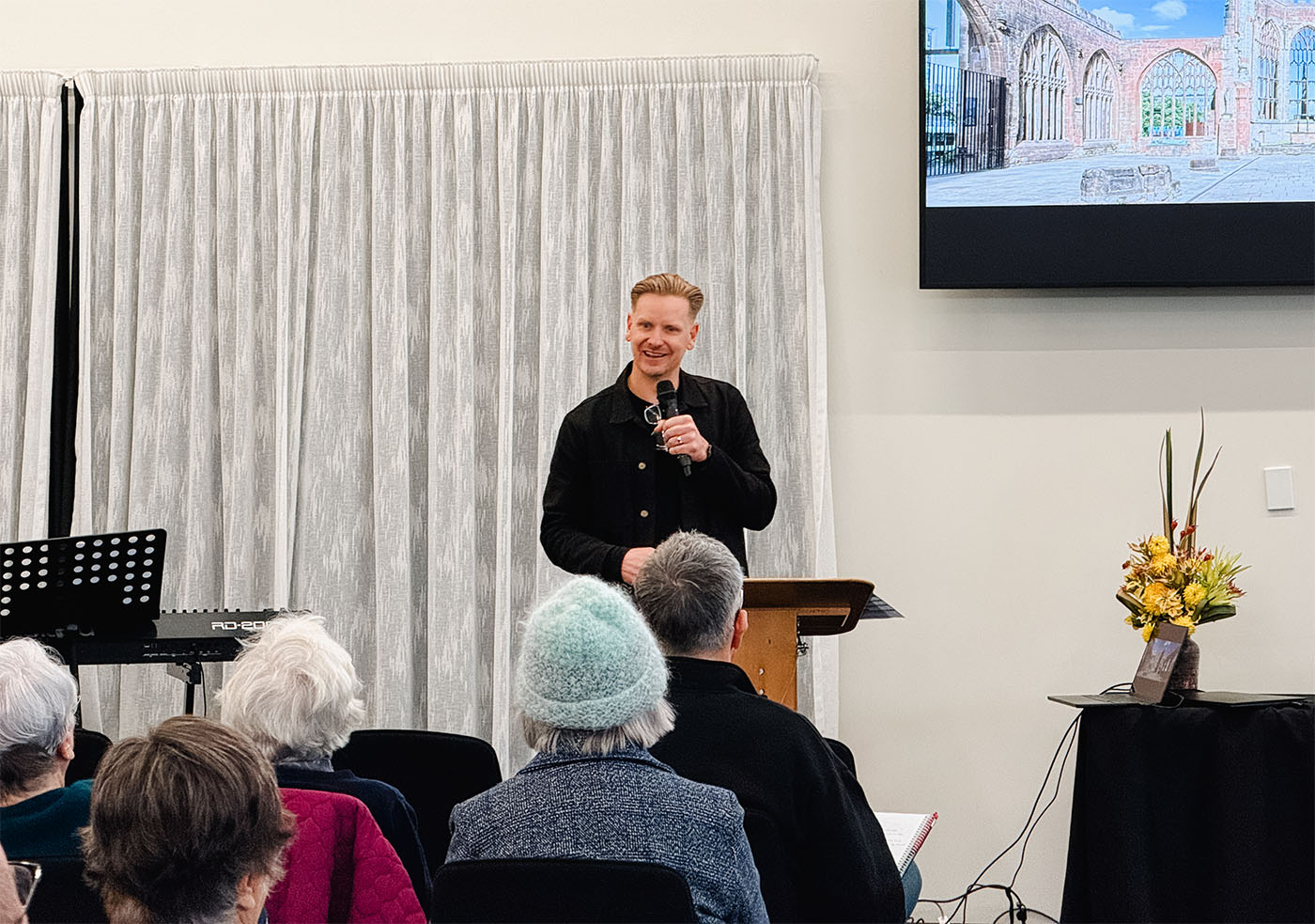 Clint Ussher speaks at Emmaus in Marlborough
