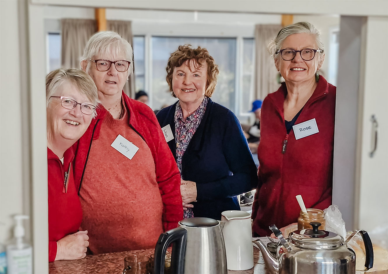 A small group of women who make up the Kaikoura Seniors' Pop In eldercare team
