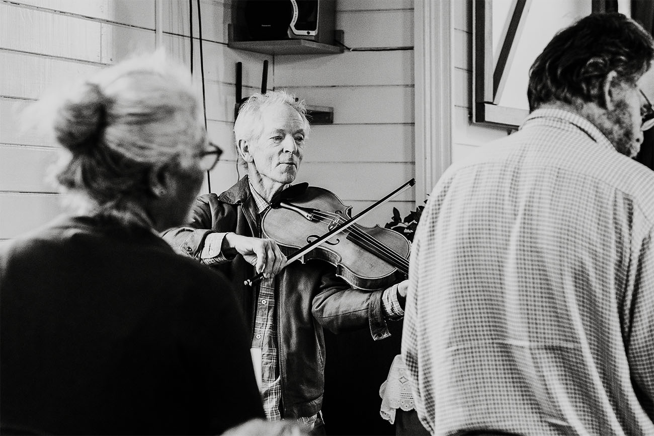 a man plays violin
