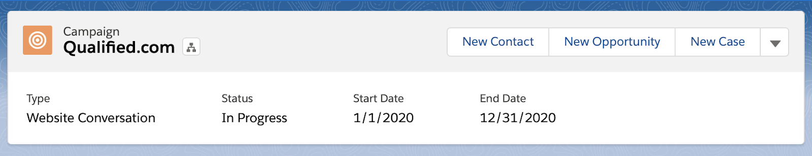 Creating your Qualified.com campaign in Salesforce.