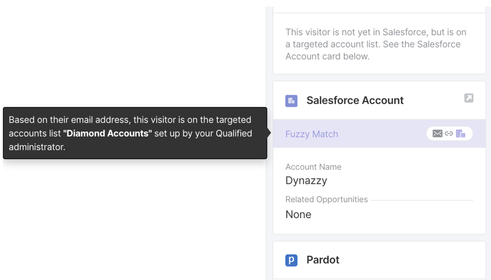 Fuzzy matching a visitor based off email address.