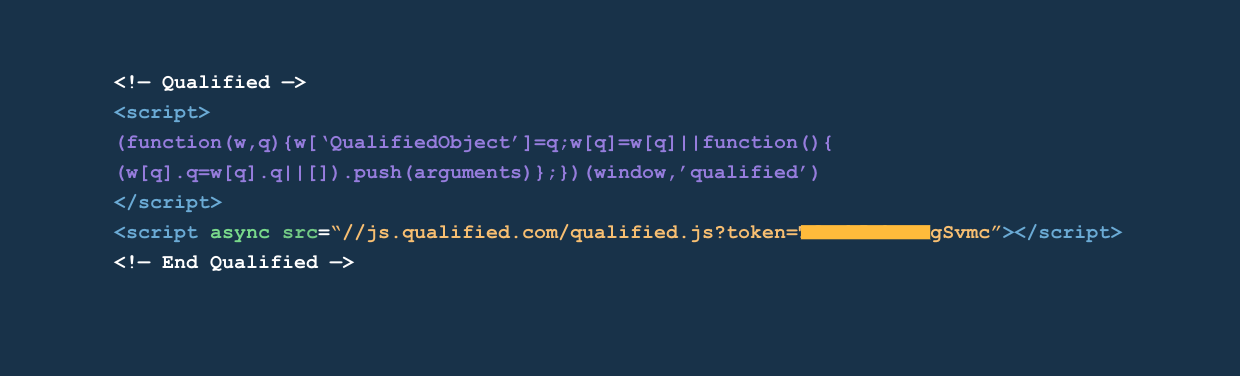The Qualified javascript snippet (sample).