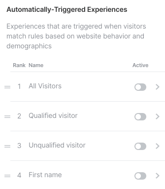 Turning on the Experience.