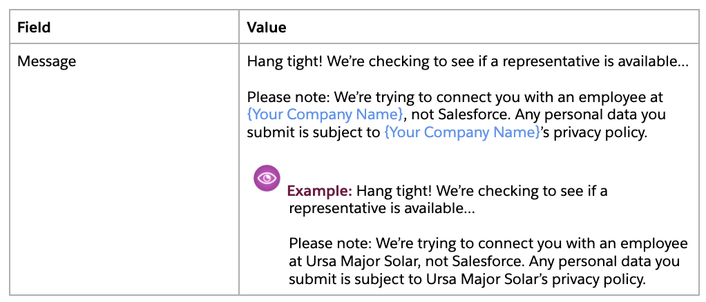 Tips on configuring your routing message within your AppExchange Chat experience.