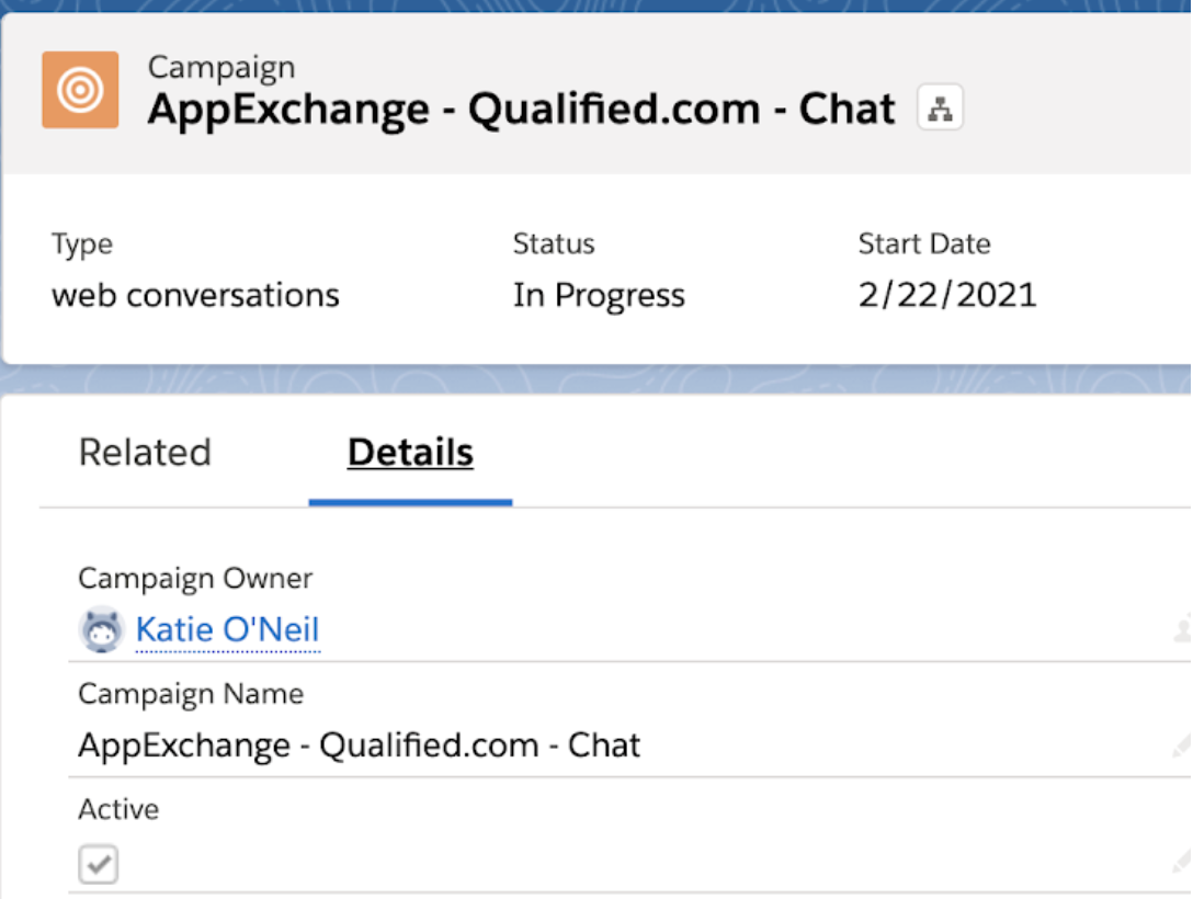 Creating your Campaign in Salesforce to connect to Qualified.