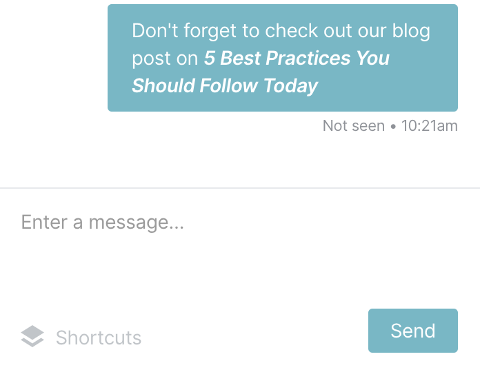 Using bold & italics in a live chat.
