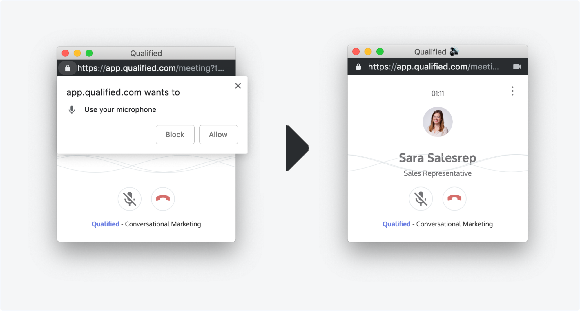 Web requires the prospect to allow microphone