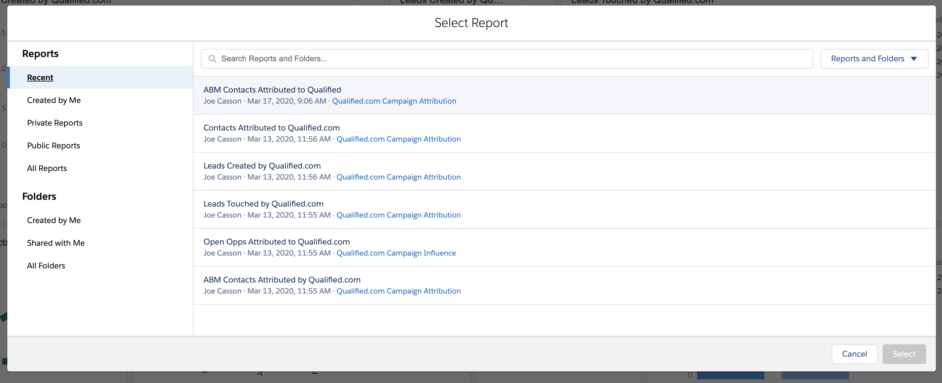 ABM Contacts Attributed to Qualified.com