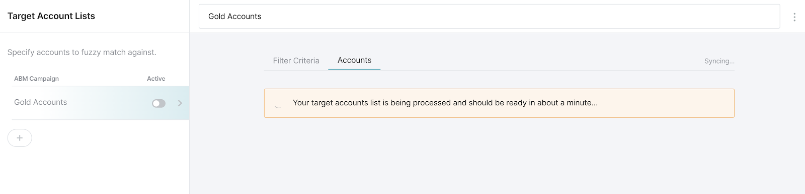 List being populated.