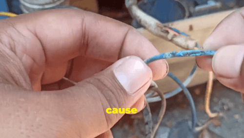 Broken or worn cable