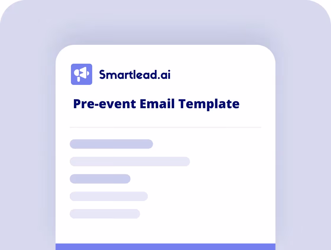 Pre-Event Email template