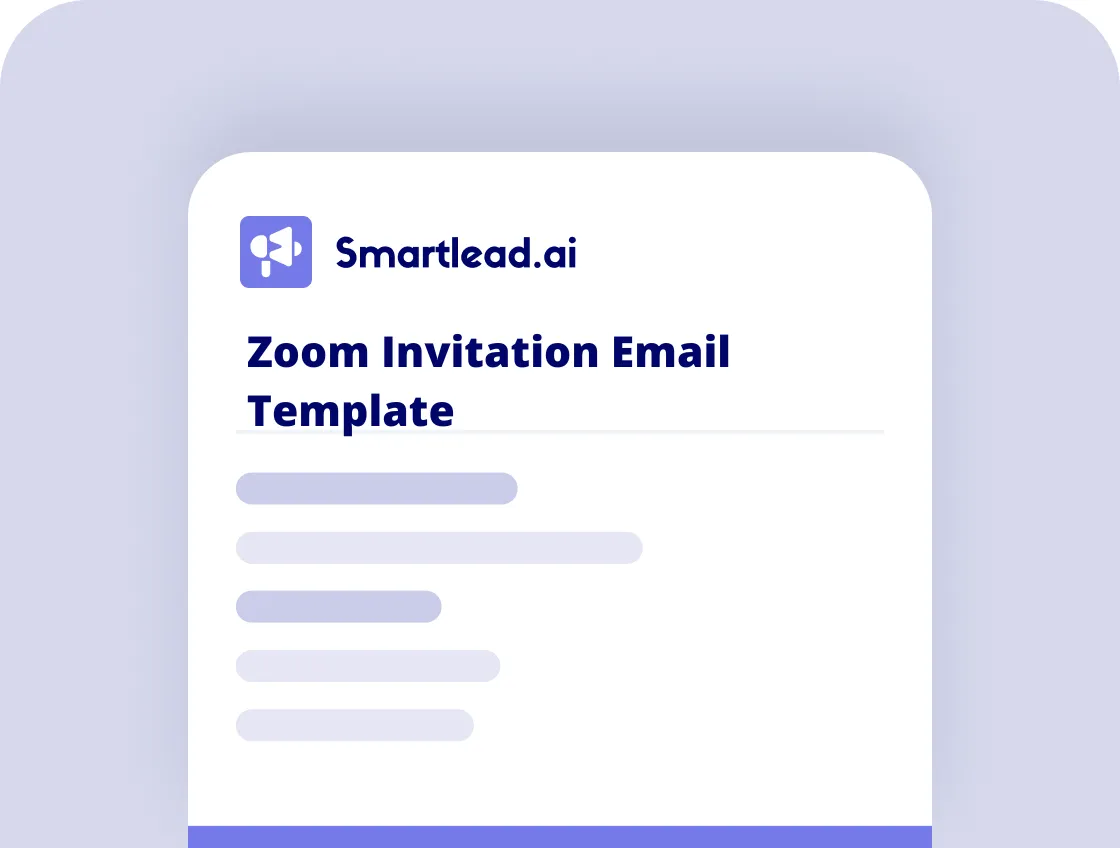 Zoom Invitation Email Template