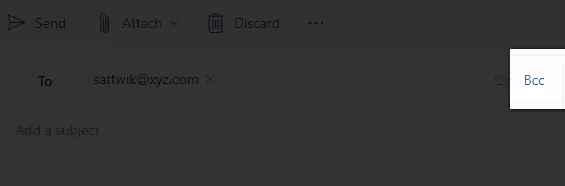 Bcc in Multiple Recipients Email
