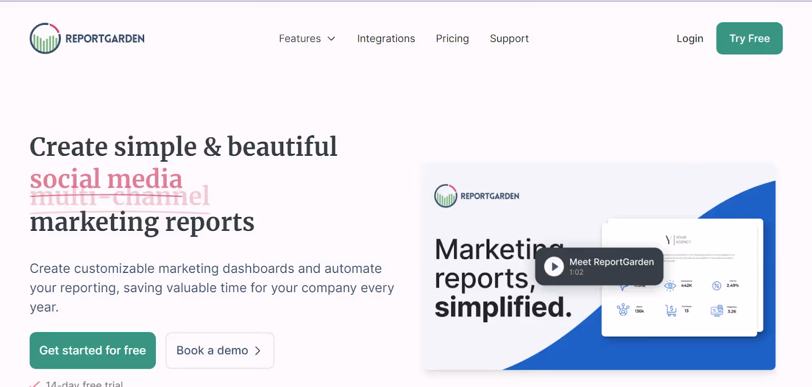 Reportgarden homepage