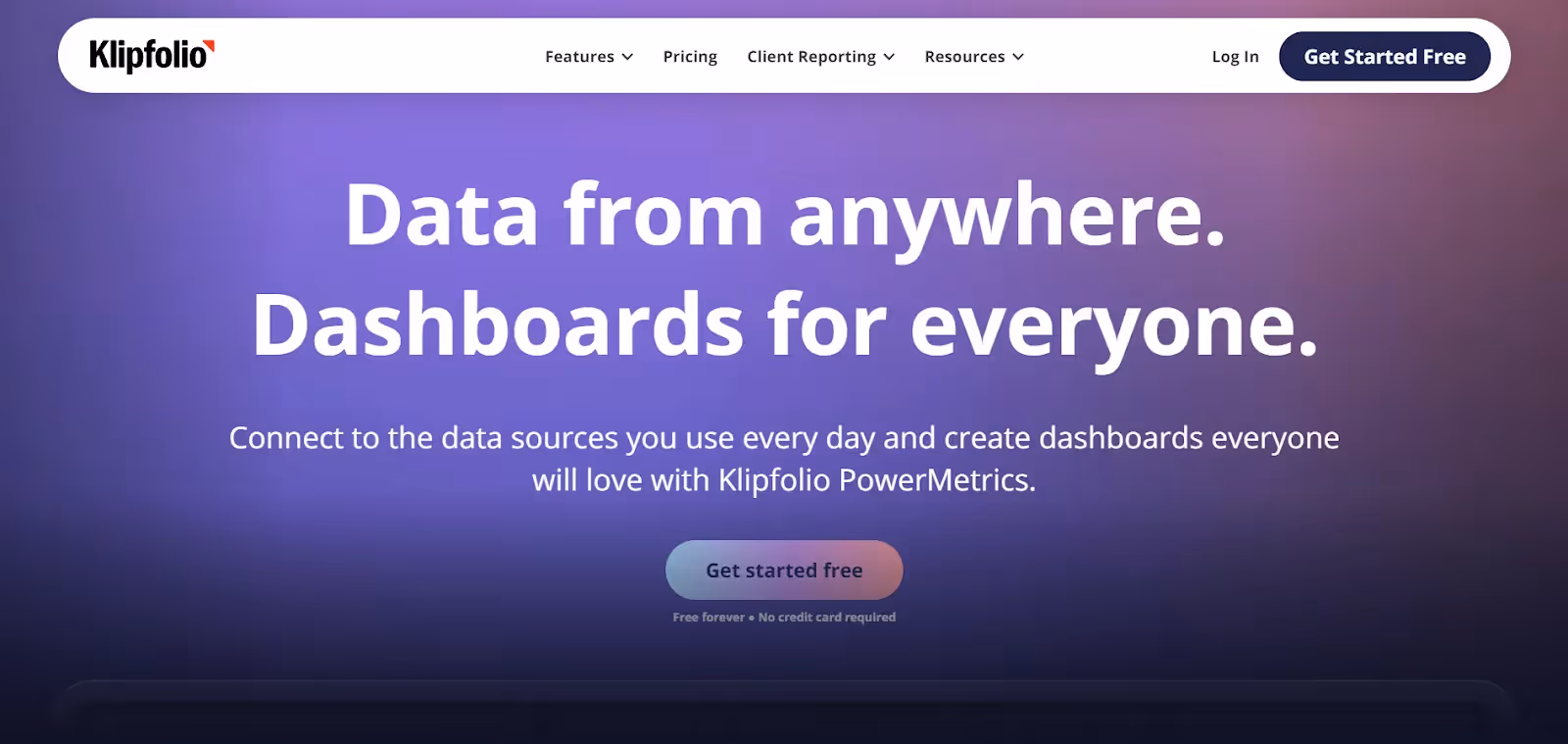 Klipfolio homepage