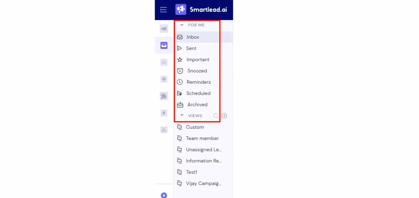 Smartlead VIews feature in Master Inbox 3.0
