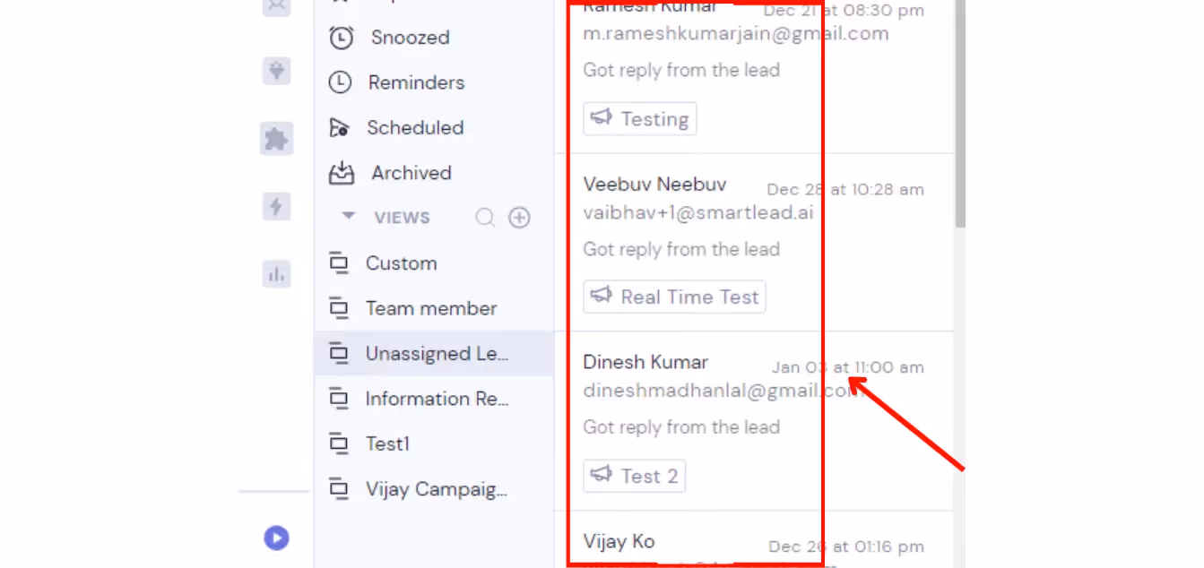 Smartlead VIews feature in Master Inbox 3.0