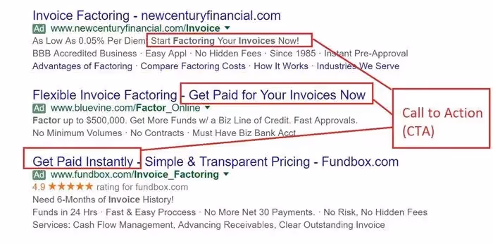 PPC CTA examples