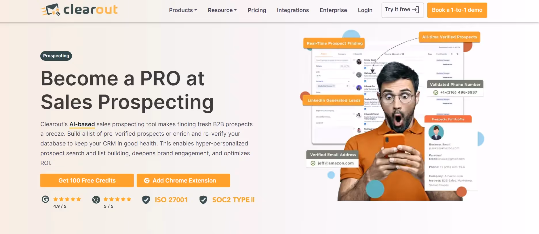 Clearout.io homepage