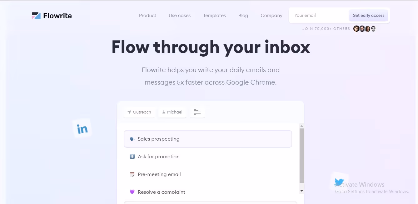 Flowrite Homepage