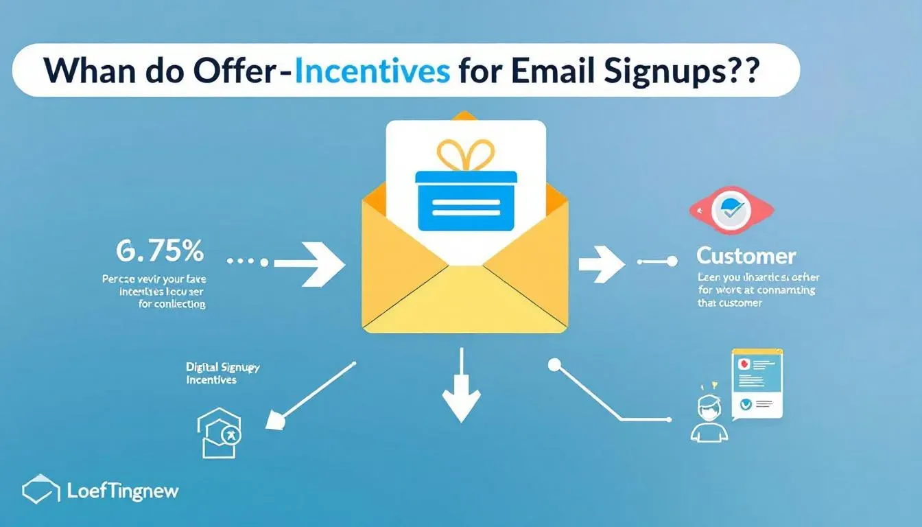 A graphic illustrating the concept of offering incentives for email signups.